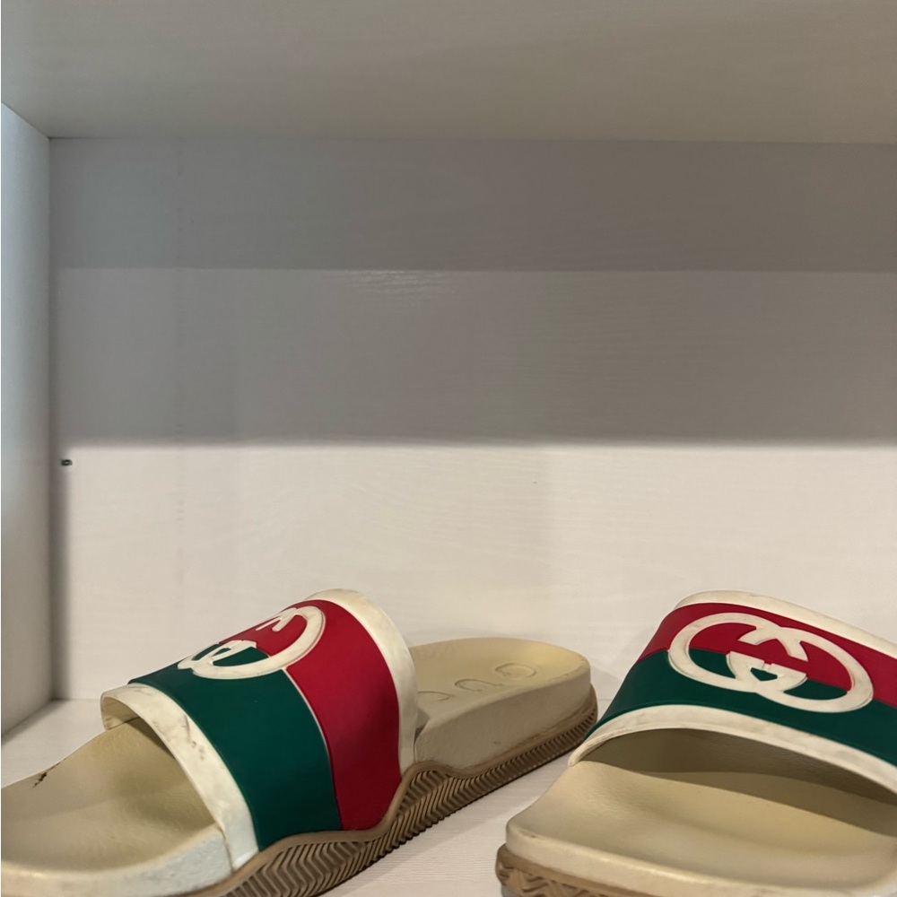 Gucci Red and Green Slide Sandals